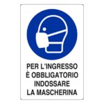 Per l’ingresso è obbligatorio indossare la mascherina